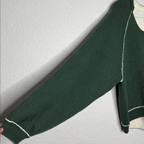 Free People We The Free Midnight Pullover Sweatshirt Pine Dark Green Size Small - Picture 3 of 11